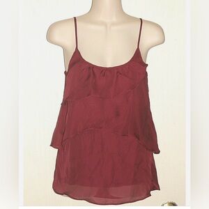 New York & Company Burgundy Layered Camisole